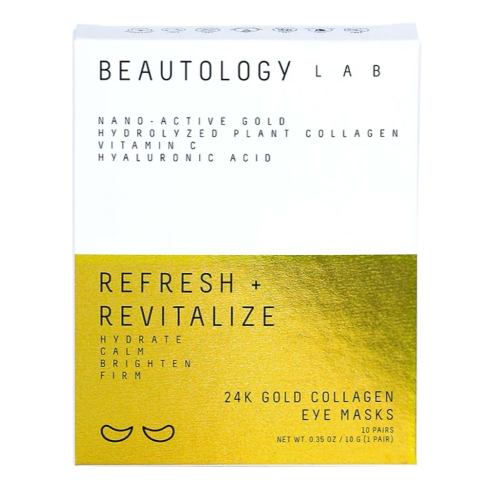 Beautology Labs 24K Gold Collagen Eye Masks 4.37 OZ/124g (10 Pairs)